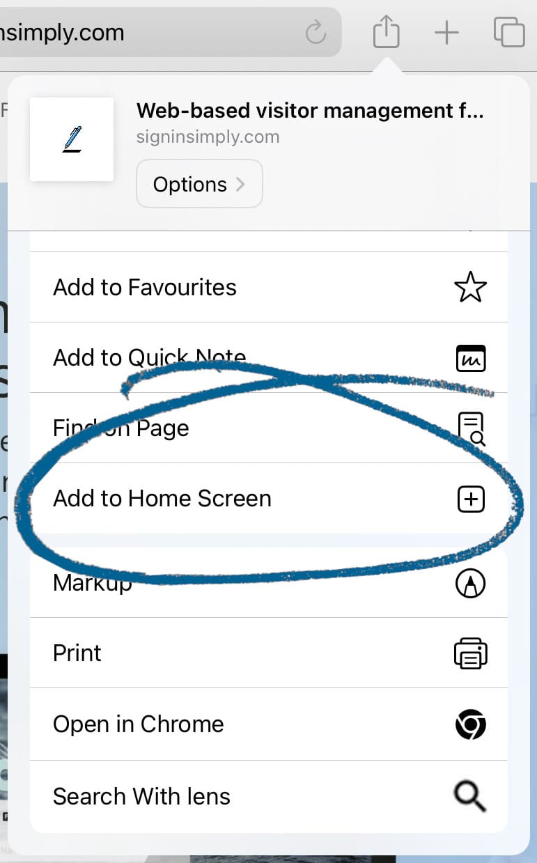 Install as an app on an iPad