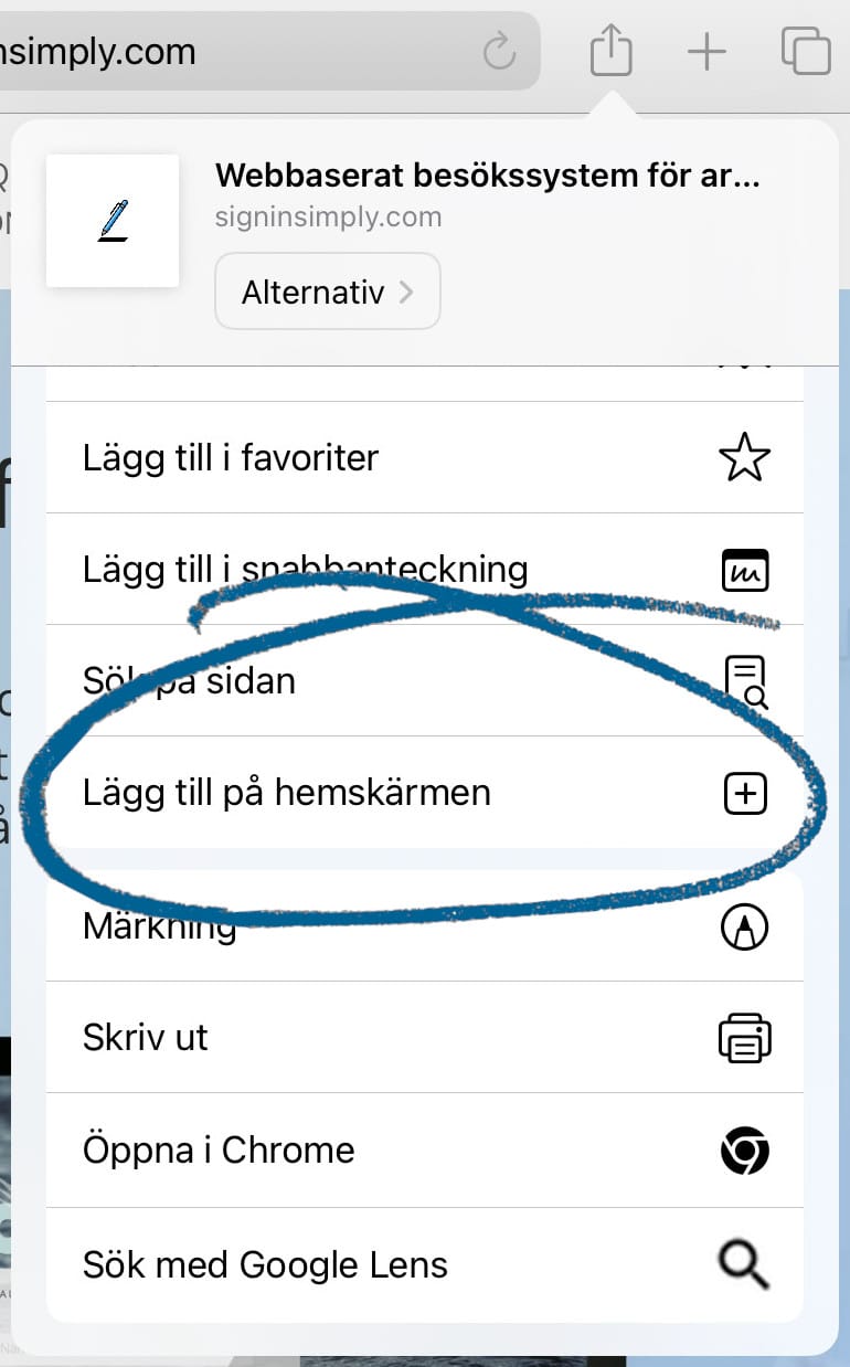 Installera som en app på iPad