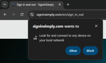 Alloow local network access prompt